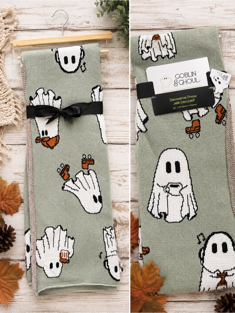 Viral Goblin & Ghoul Ghost Throw Blanket – NWT | 50” x 70” | Halloween